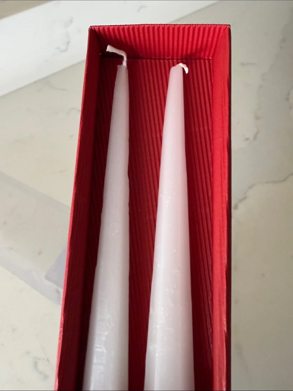 Vintage Vance Kitira White Spire Taper Candles Set of 2